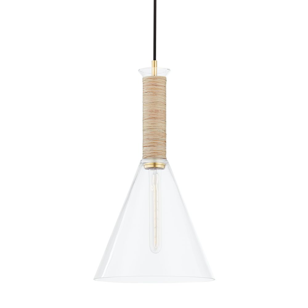Mitzi by Hudson Valley H622701S-AGB 1 Light Pendant in Aged Brass
