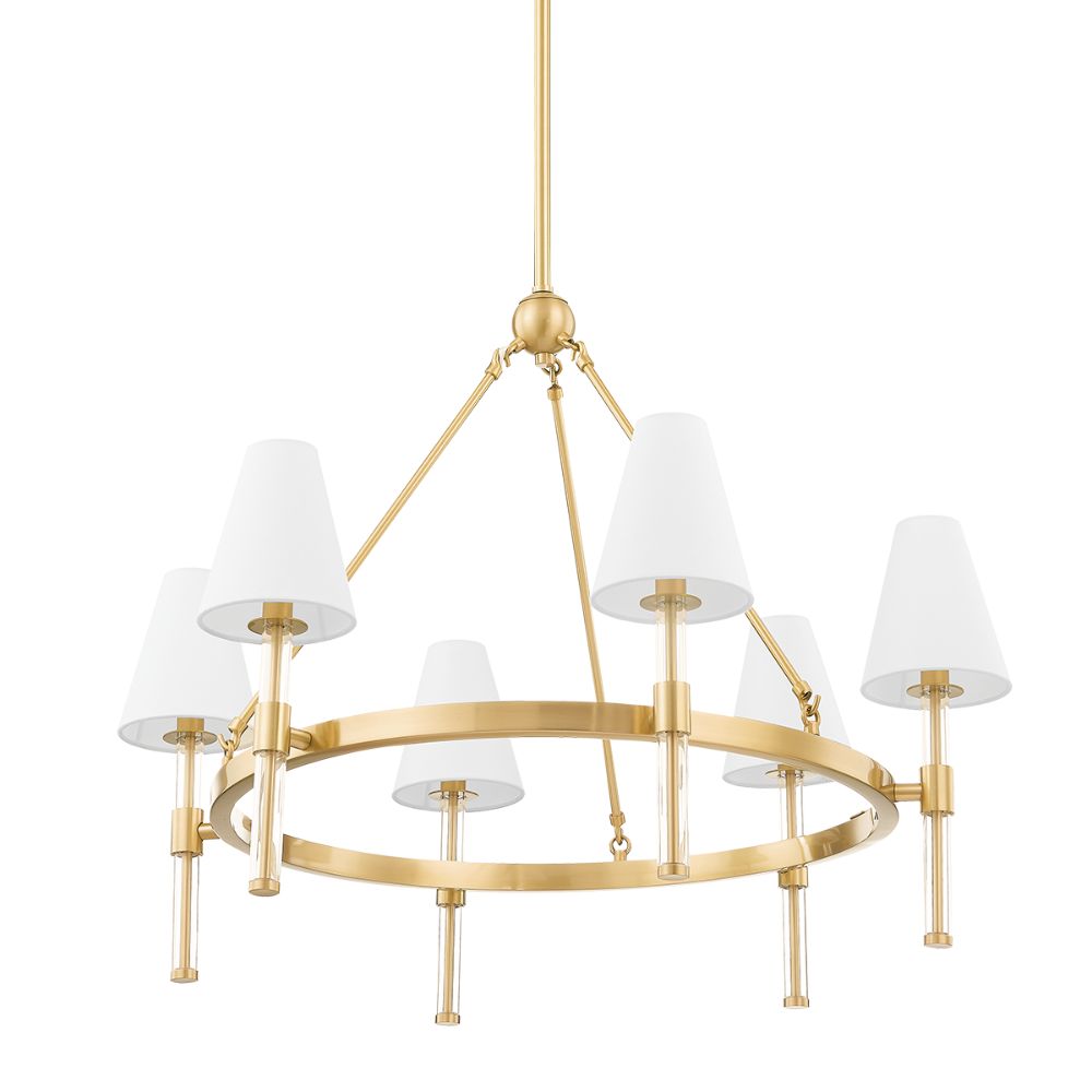 Mitzi by Hudson Valley H630806-AGB 6 Light Chandelier in Aged Brass