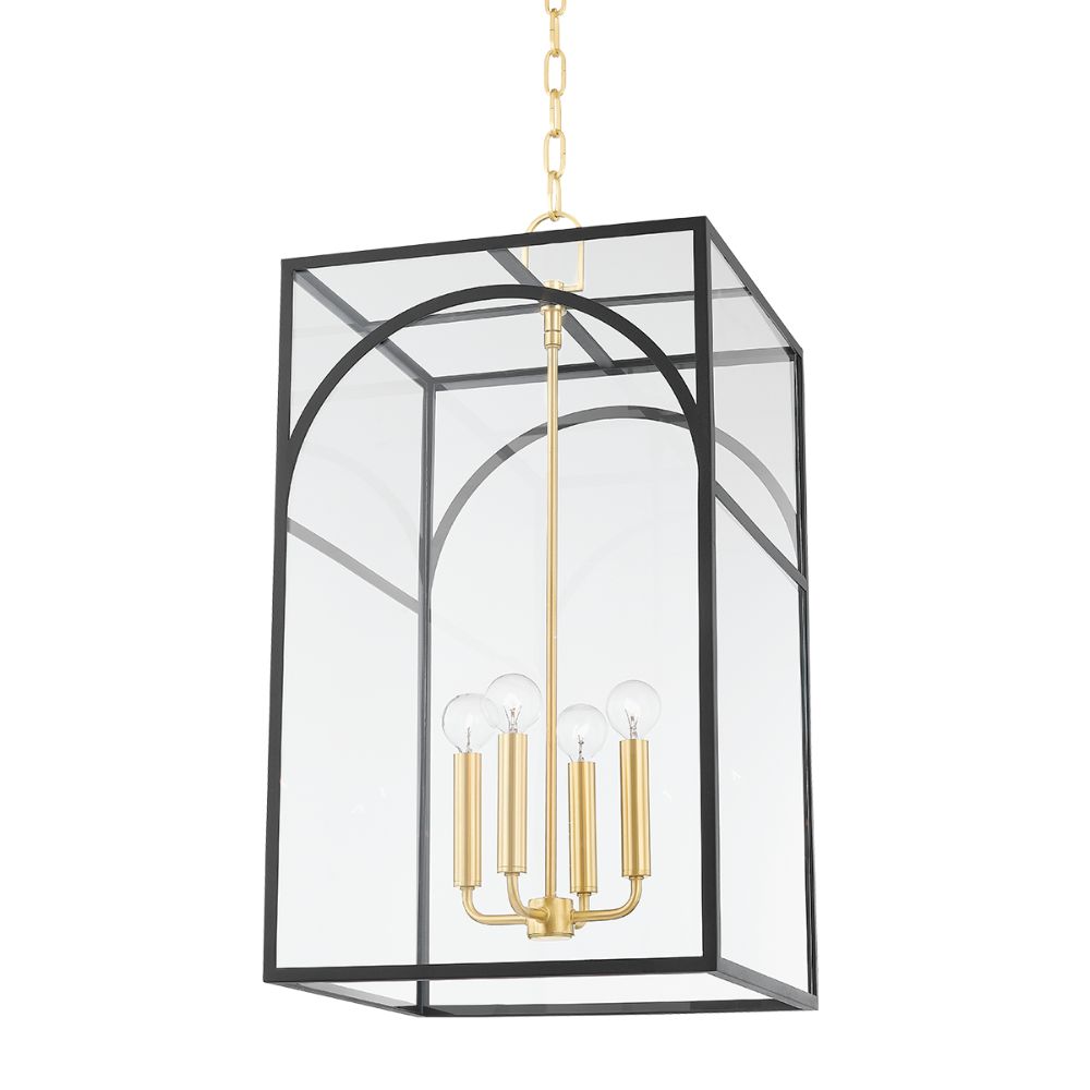 Mitzi by Hudson Valley H642704L-AGB/TBK 4 Light Large Pendant in Aged Brass