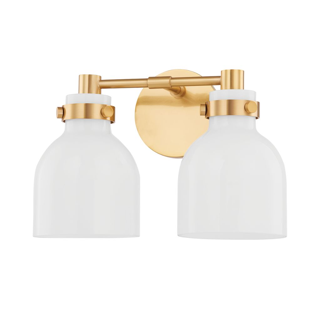 Mitzi by Hudson Valley H649302-AGB 2 Light Bath Sconce in Aged Brass