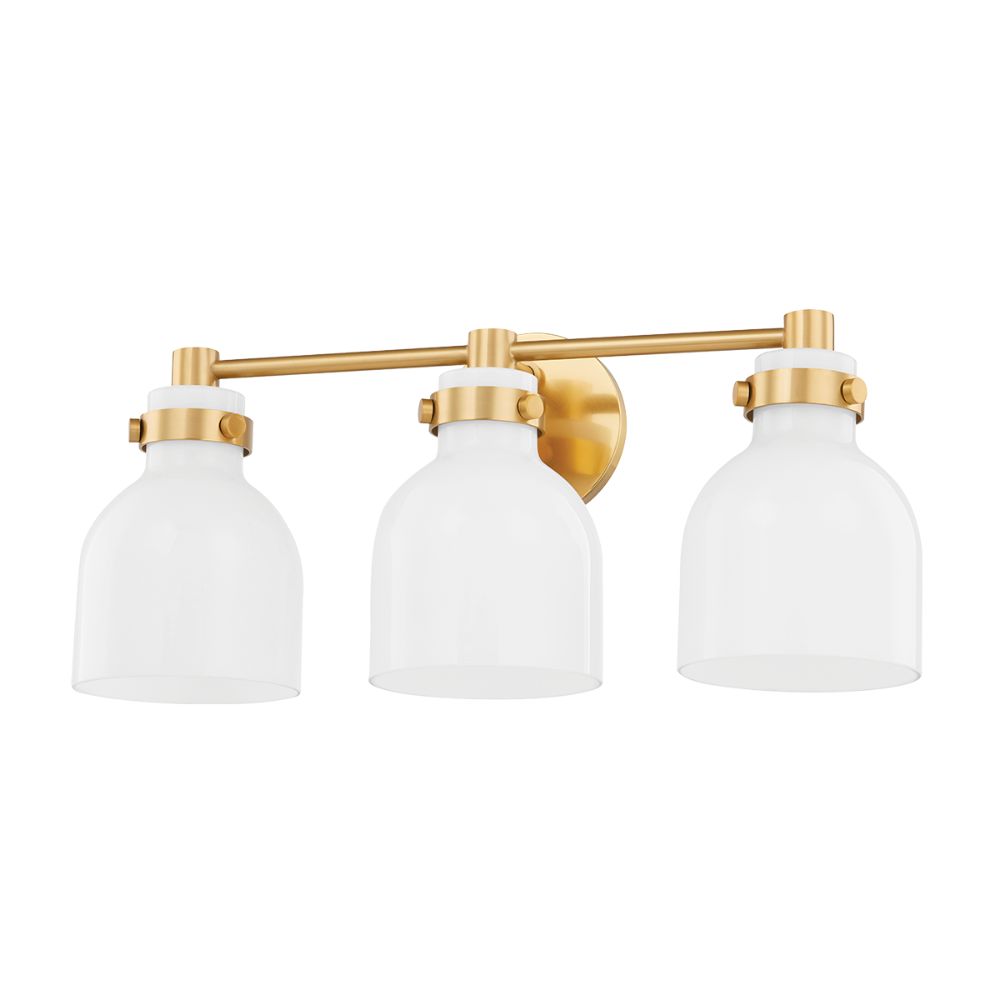 Mitzi by Hudson Valley H649303-AGB 3 Light Bath Vanity in Aged Brass