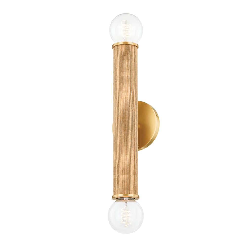Mitzi H650102-AGB Amabella 2 Light Wall Sconce in Aged Brass