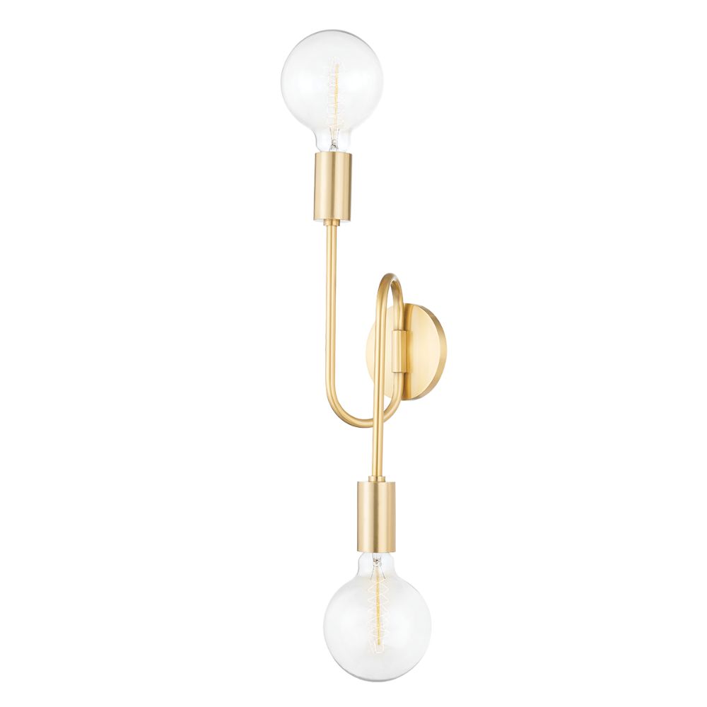 Mitzi by Hudson Valley H655102B-AGB 2 Light Sconce in Aged Brass