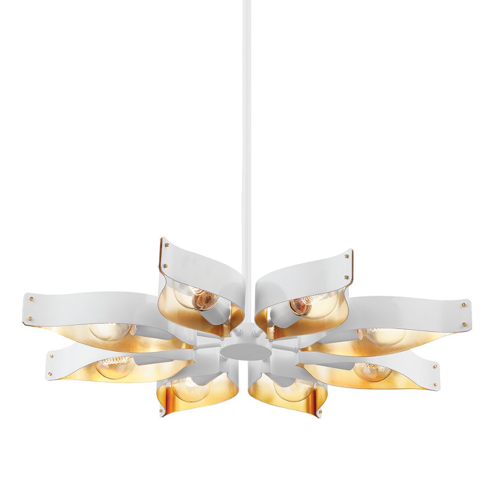 Mitzi by Hudson Valley H658808-SWH/GL 8 Light Chandelier in Soft White