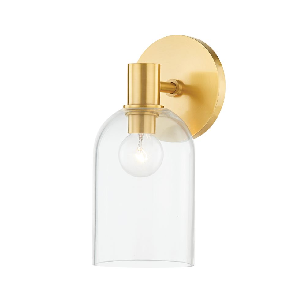 Mitzi by Hudson Valley H678301-AGB 1 Light Bath Sconce in Aged Brass