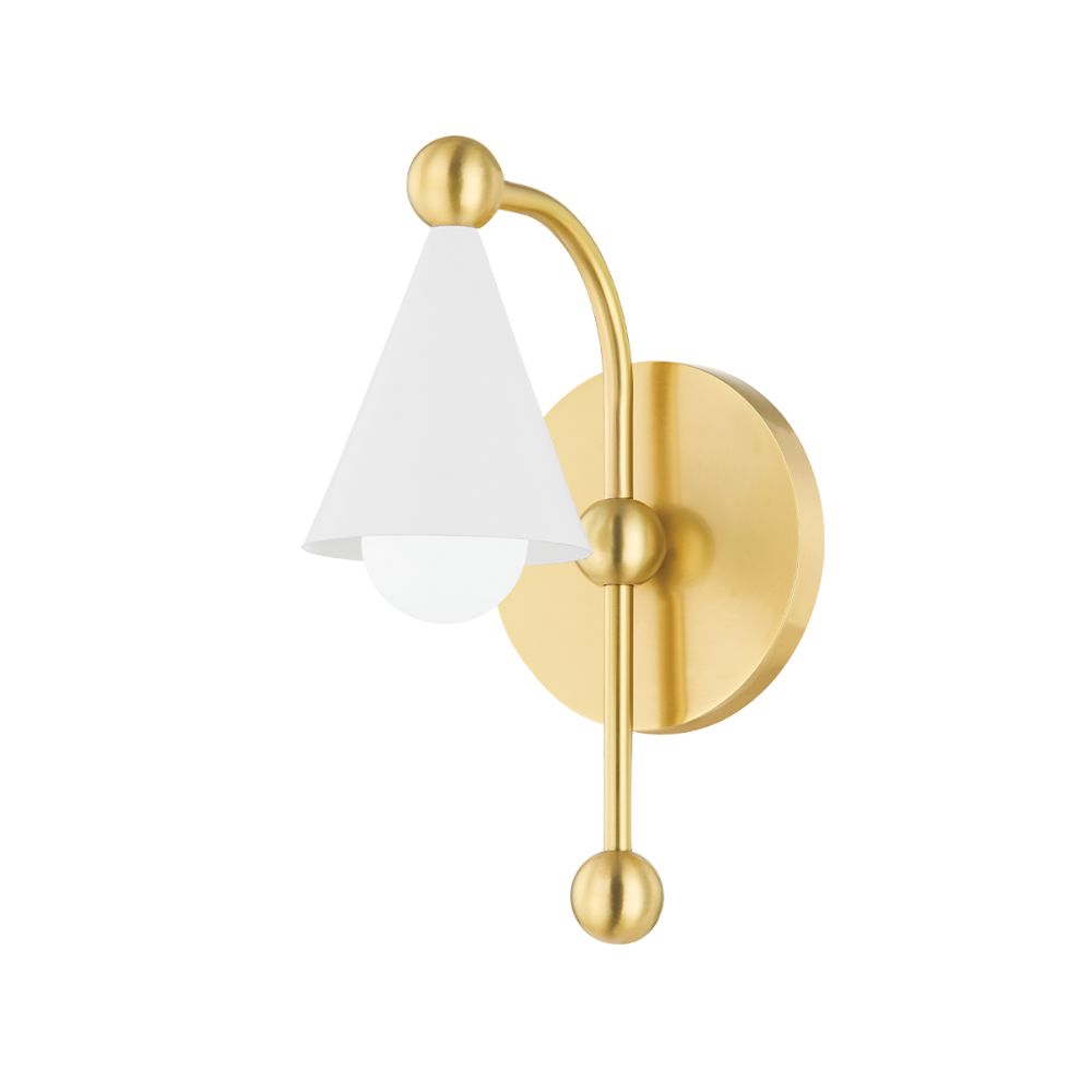 Mitzi by Hudson Valley Lighting H681101-AGB/SWH 1 Light Wall Sconce in Aged Brass/Soft White