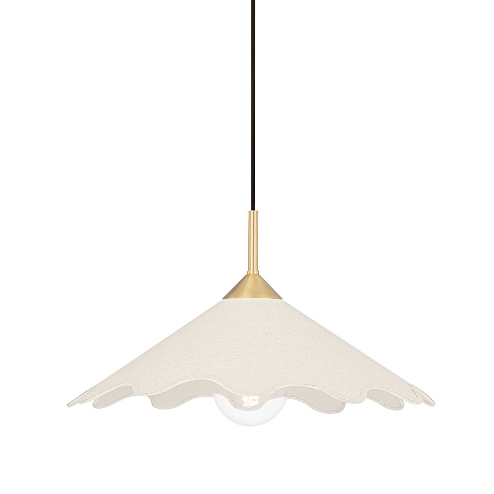 Mitzi by Hudson Valley Lighting H686701-AGB 1 Light Pendant in Aged Brass