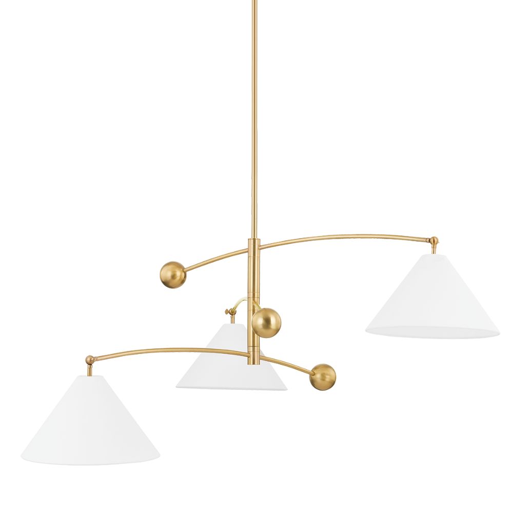 Mitzi by Hudson Valley H696803-AGB 3 Light Chandelier in Aged Brass