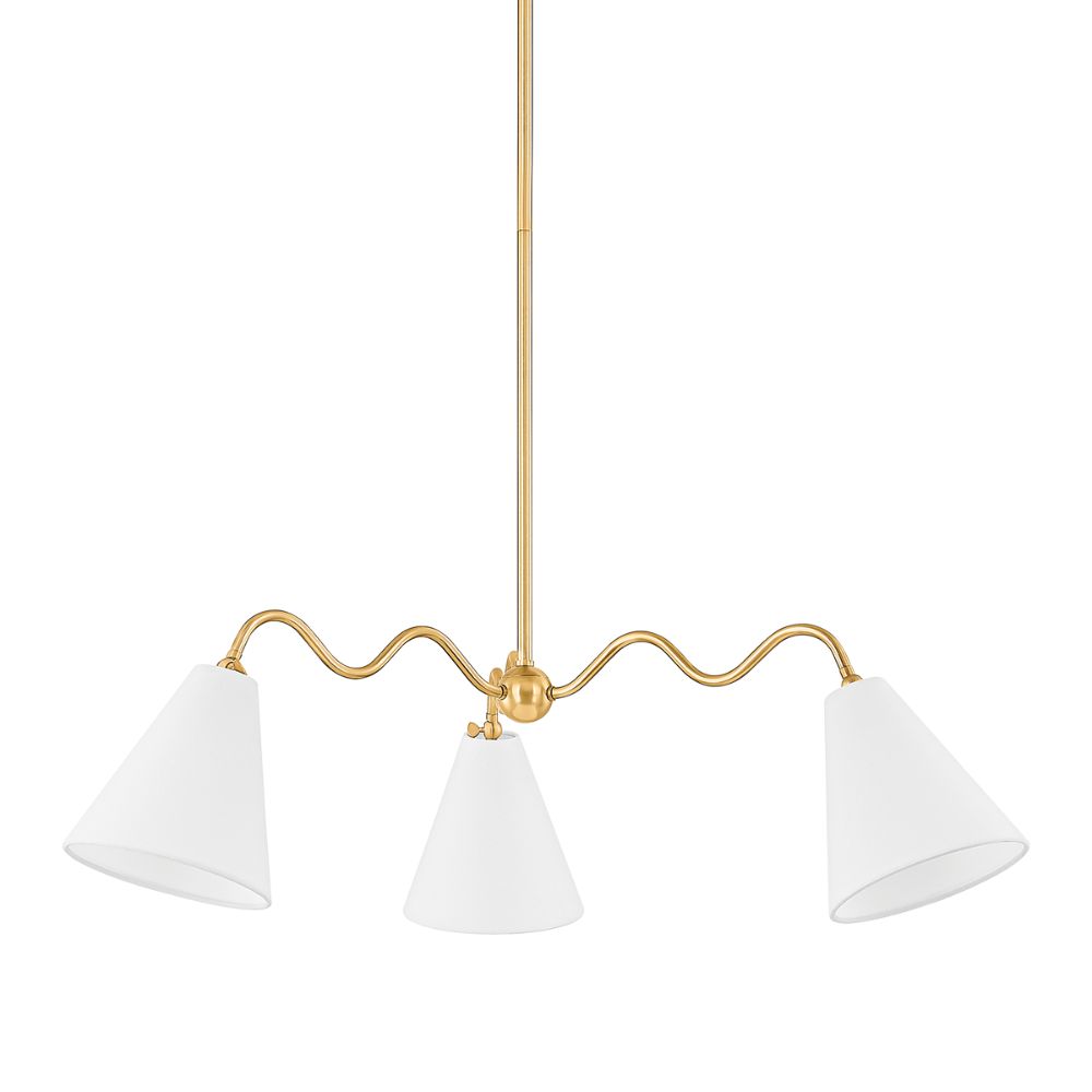 Mitzi by Hudson Valley H699803-AGB Onda Chandelier in Aged Brass