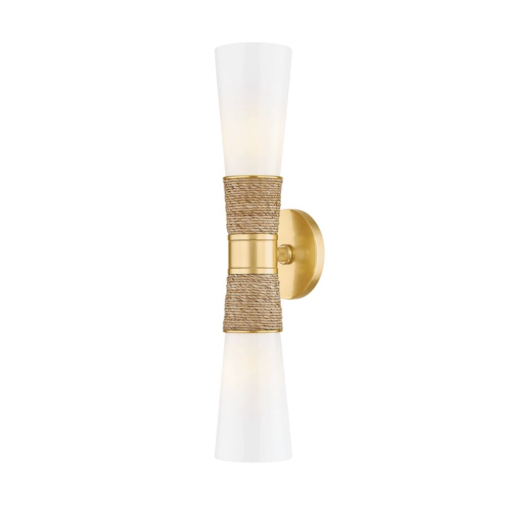 Mitzi by Hudson Valley H709102-AGB Mica Wall Sconce in Aged Brass