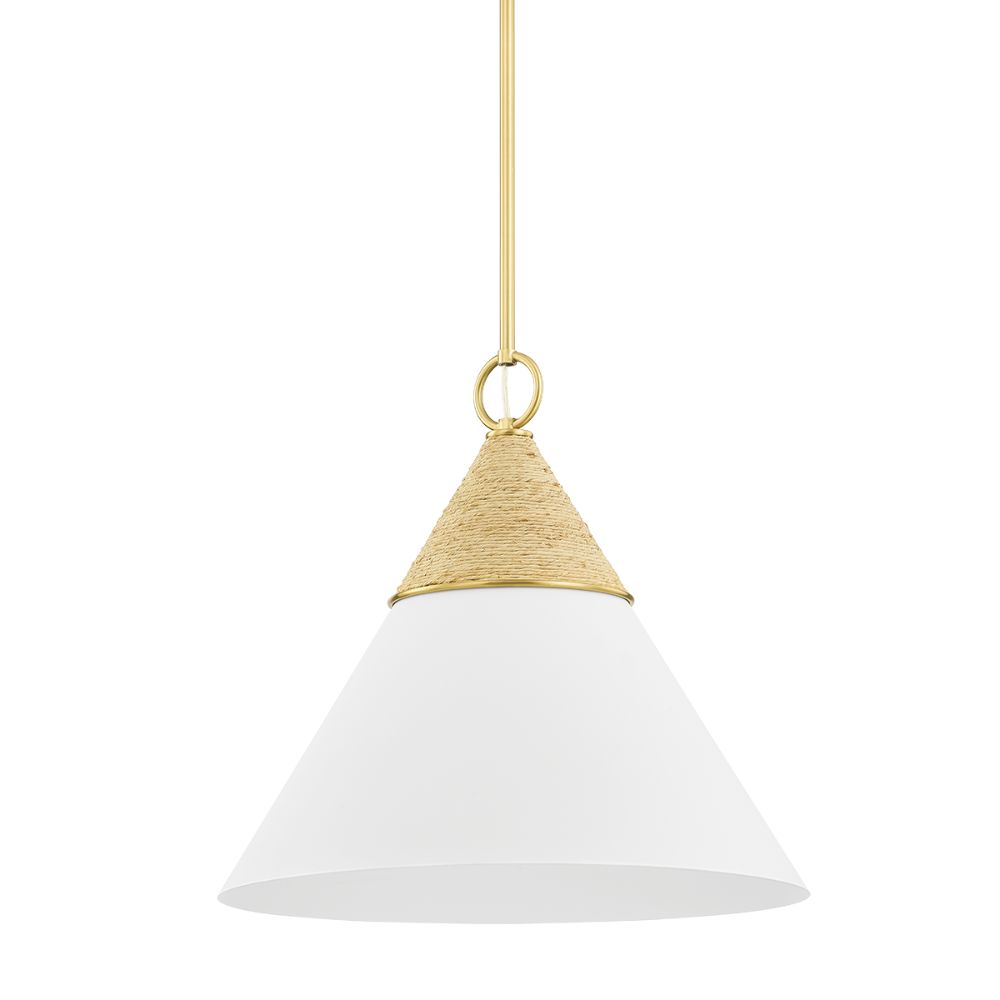 Mitzi by Hudson Valley Lighting H709701L-AGB/TWH 1 Light Pendant in Aged Brass