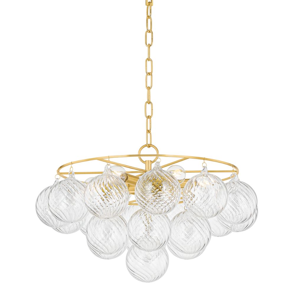 Mitzi by Hudson Valley H711806A-AGB Mimi Chandelier in Aged Brass