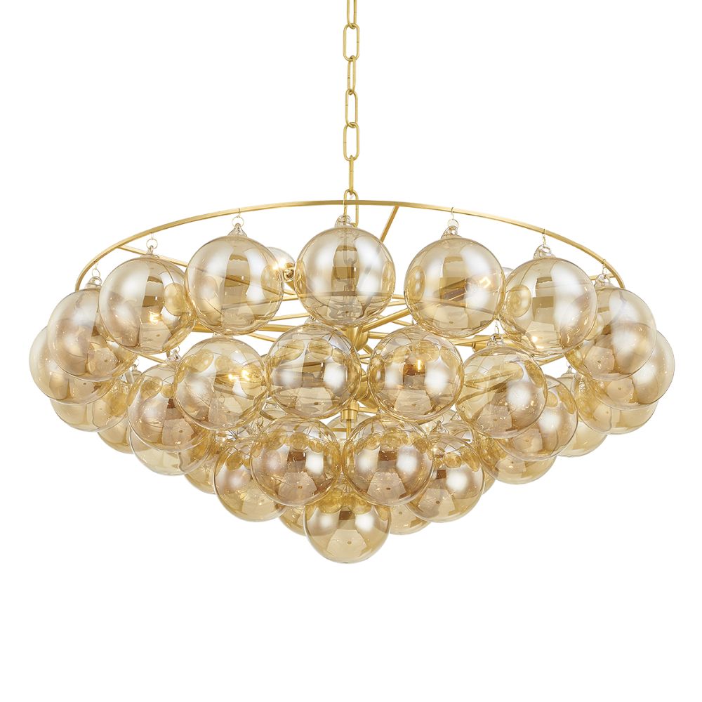 Mitzi by Hudson Valley Lighting H711809-AGB 9 Light Chandelier in Aged Brass