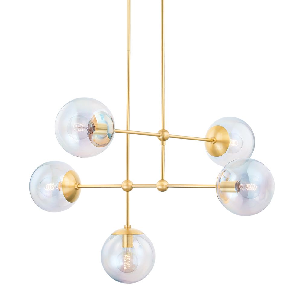 Mitzi H726805-AGB Ophelia 5 Light Chandelier in Aged Brass