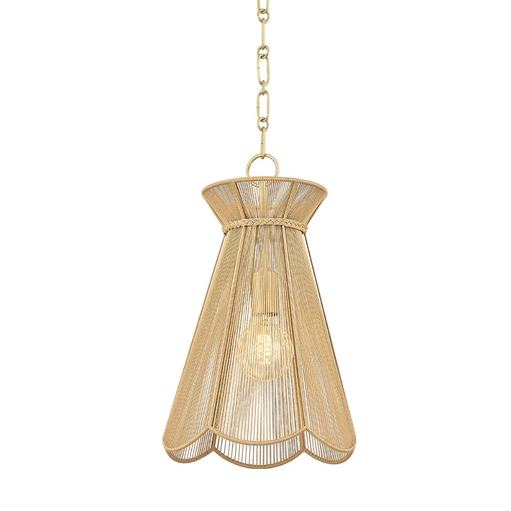 Mitzi H755701-AGB Aaliyah 1 Light Pendant in Aged Brass