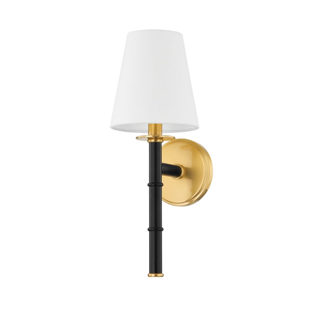 Mitzi by Hudson Valley H759101-AGB/SBK 1 Light Wall Sconce in Aged Brass