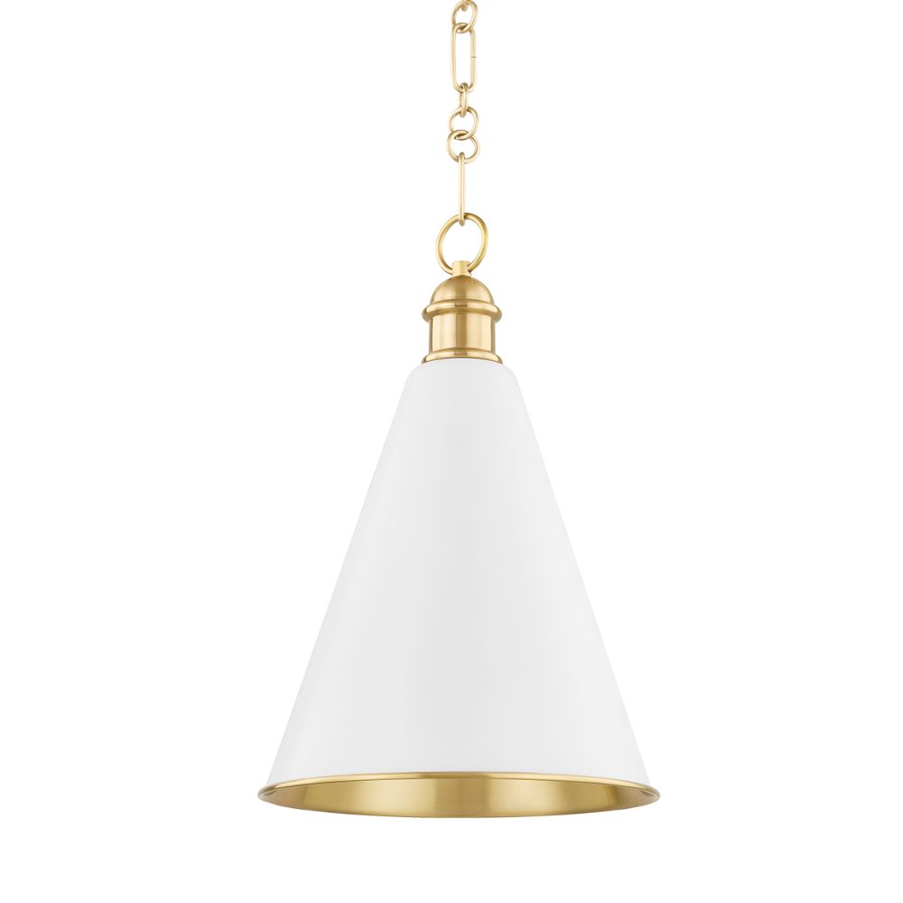 Mitzi by Hudson Valley H761701A-AGB/SWH 1 Light Pendant in Aged Brass