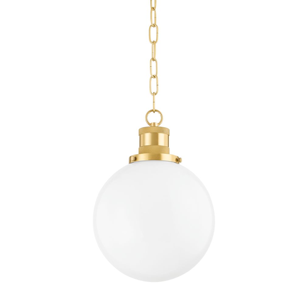 Mitzi H770701S-AGB Beverly 1 Light Pendant in Aged Brass