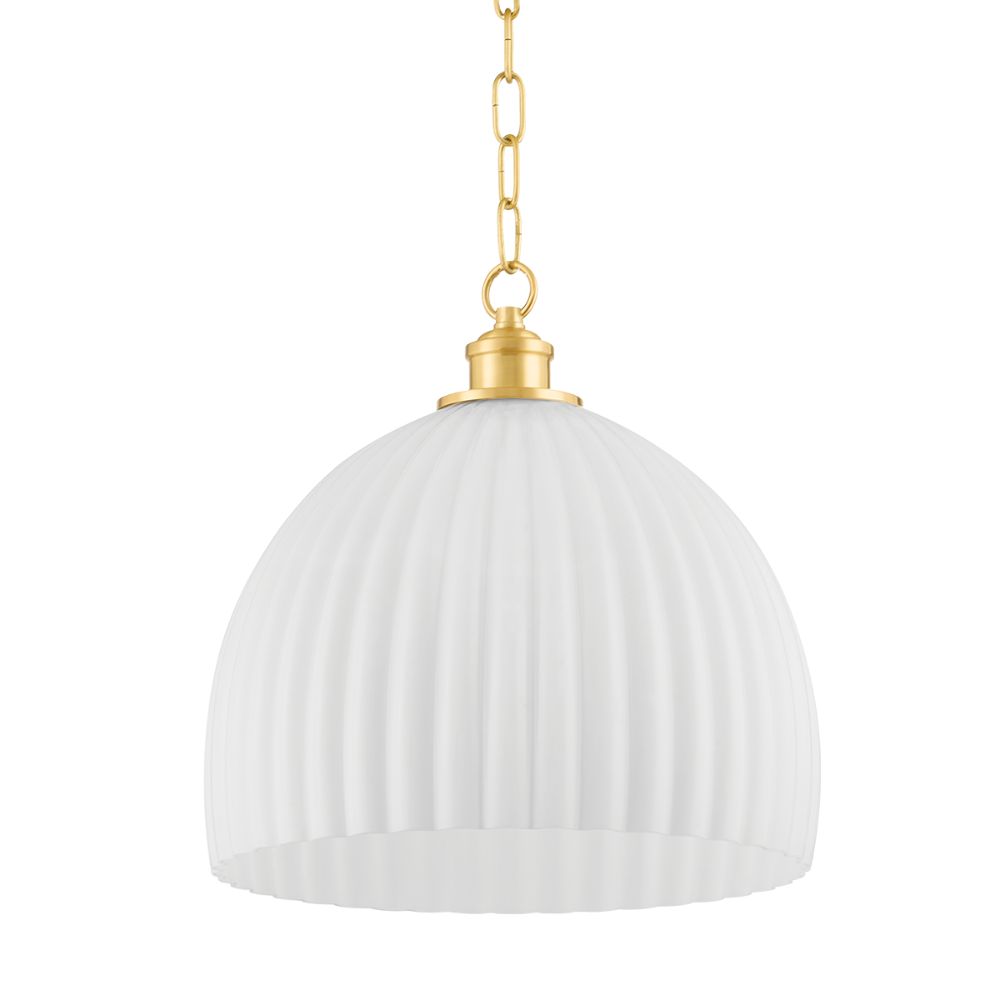 Mitzi H771701L-AGB Hillary 1 Light Pendant in Aged Brass