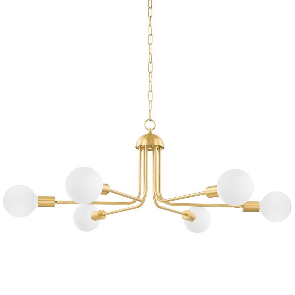 Mitzi H774806-AGB Blakely 6 Light Chandelier in Aged Brass