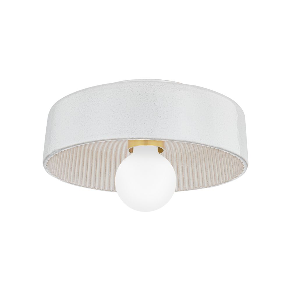 Mitzi by Hudson Valley H778501-AGB/CRW Ray Flush Mount in Aged Brass/ Ceramic Reactive White