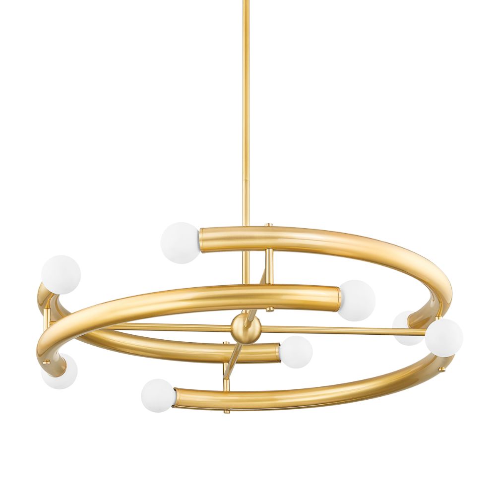 Mitzi by Hudson Valley H782808-AGB 8 Light Chandelier in Aged Brass