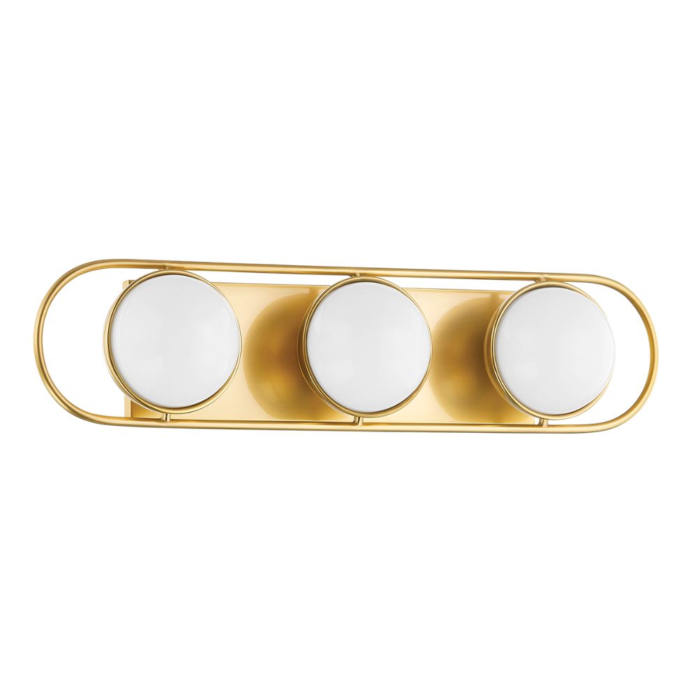 Mitzi by Hudson Valley H783303-AGB 3 Light Bath Sconce in Aged Brass