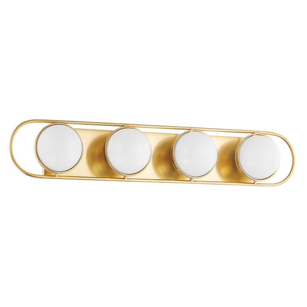 Mitzi by Hudson Valley H783304-AGB 4 Light Bath Sconce in Aged Brass