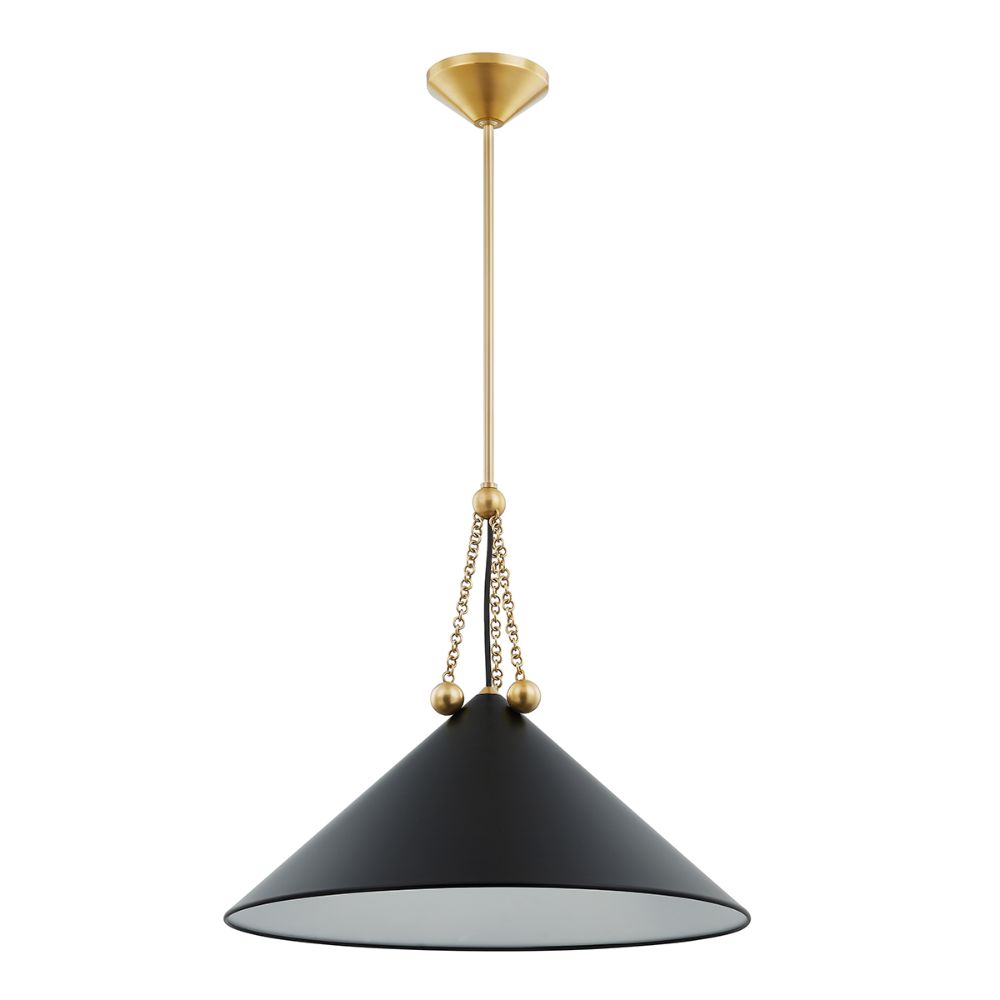 Mitzi by Hudson Valley H784701L-AGB/SBK 1 Light Pendant in Aged Brass