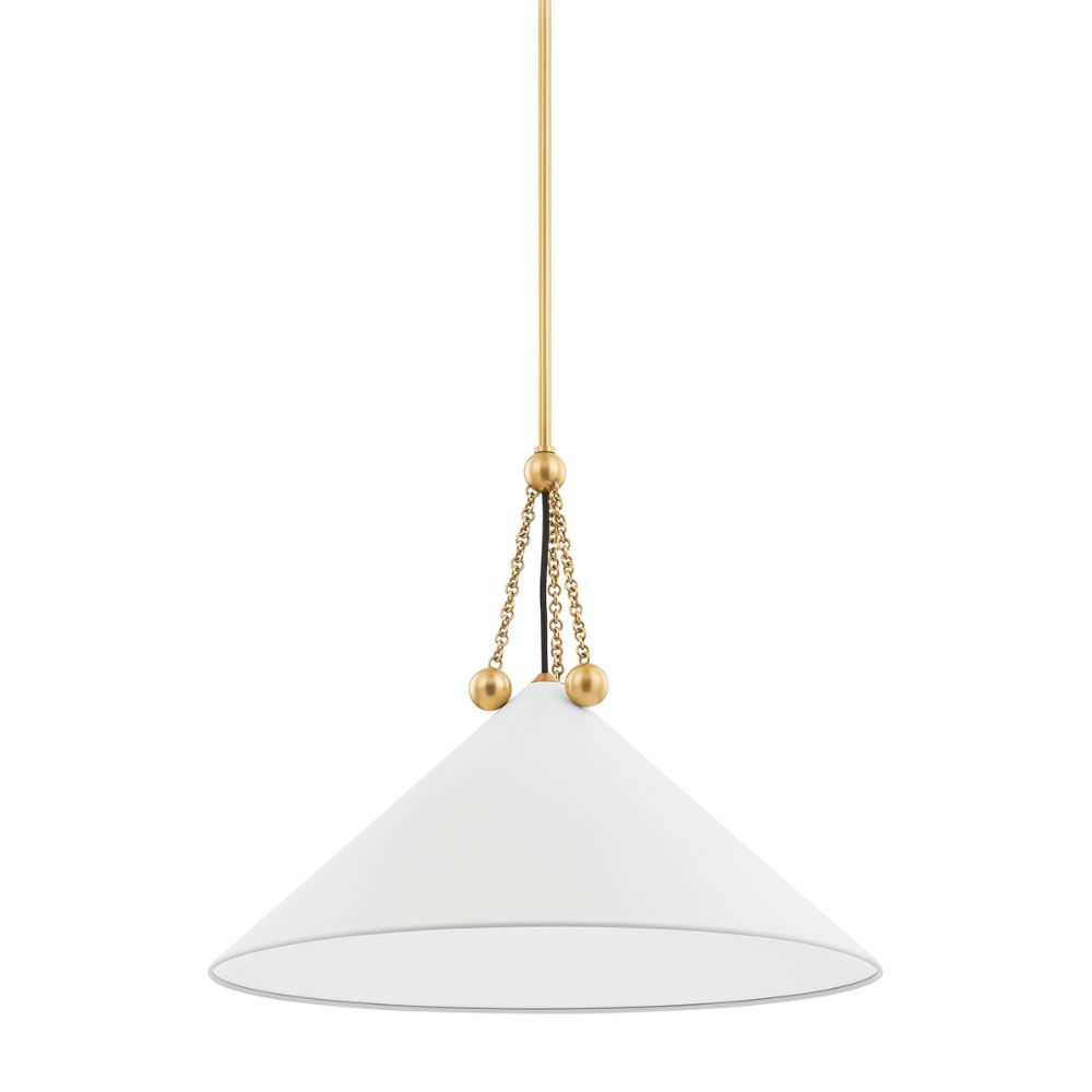 Mitzi by Hudson Valley H784701L-AGB/SWH 1 Light Pendant in Aged Brass