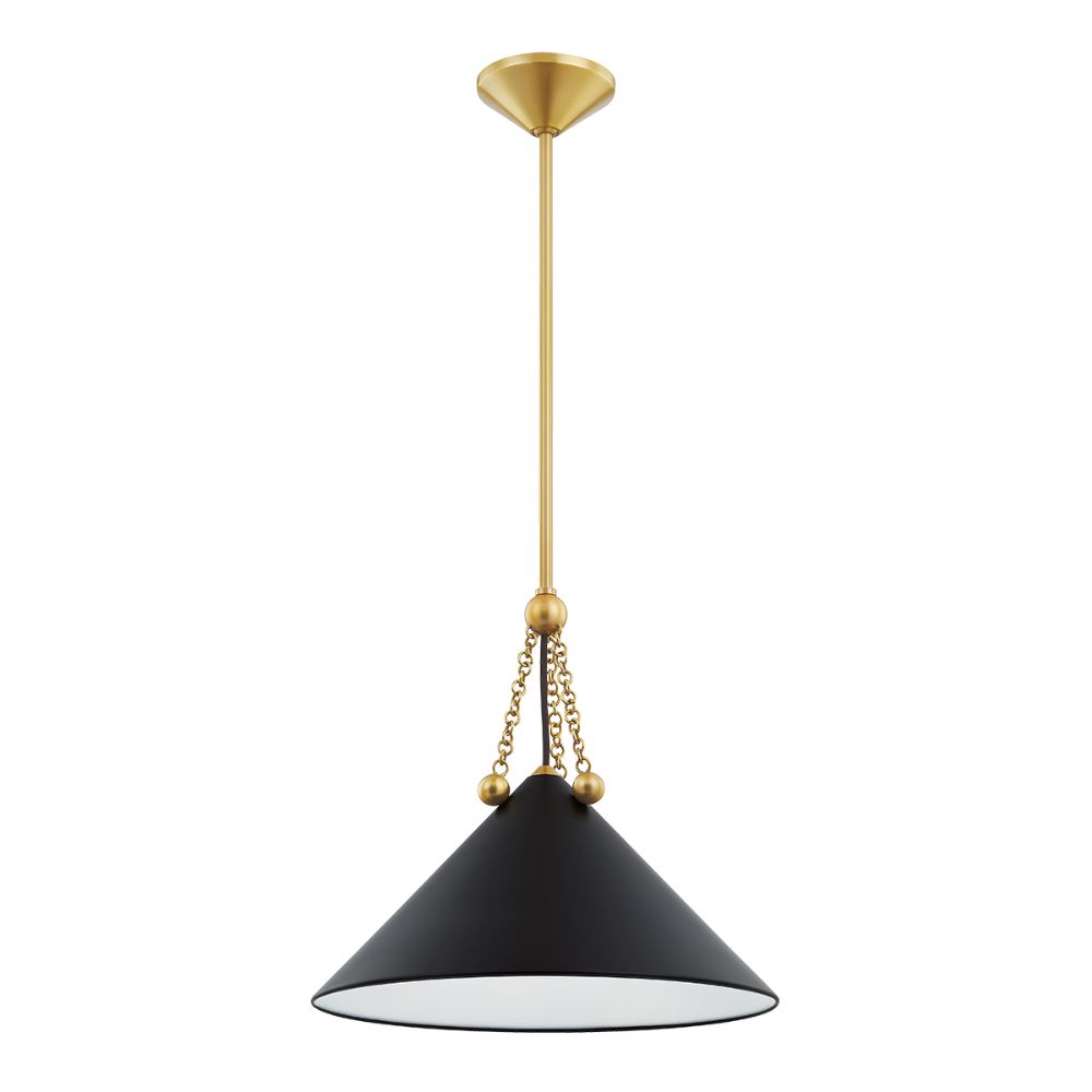 Mitzi by Hudson Valley H784701S-AGB/SBK 1 Light Pendant in Aged Brass