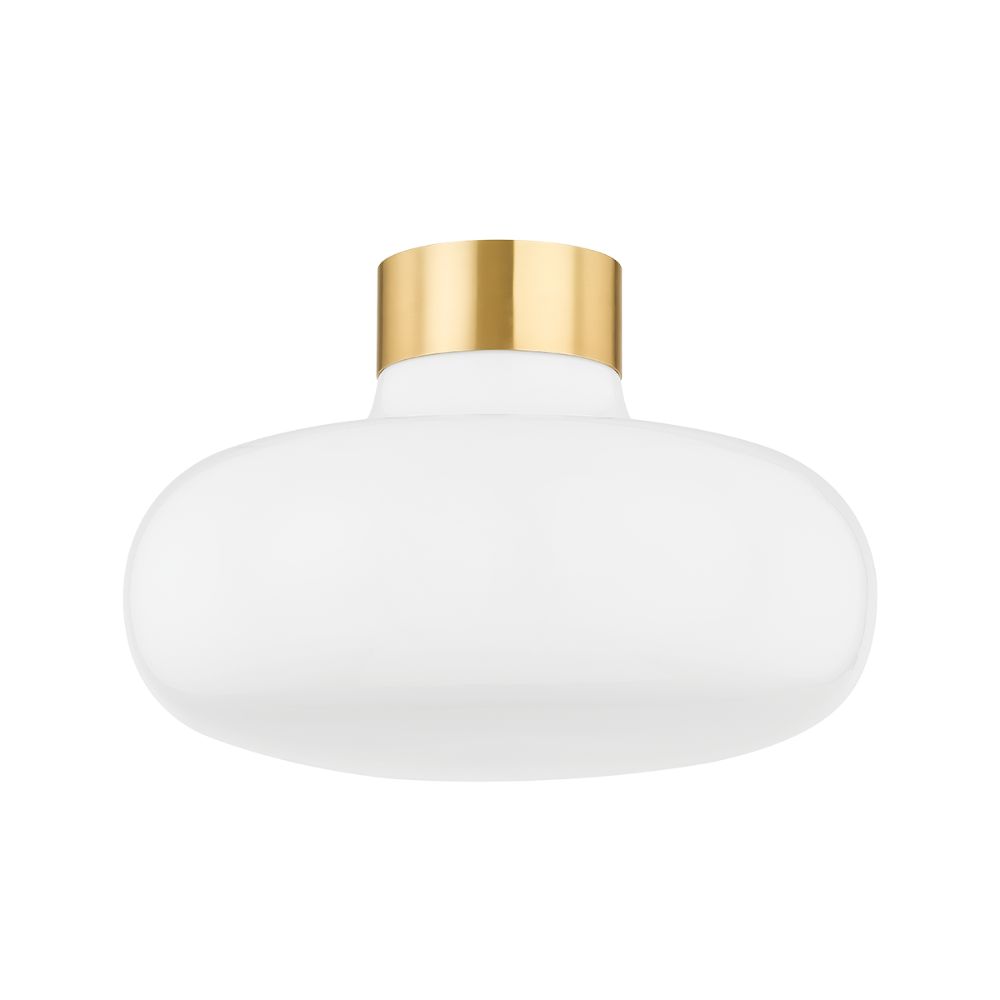Mitzi by Hudson Valley H785501-AGB 1 Light Flush Mount in Aged Brass