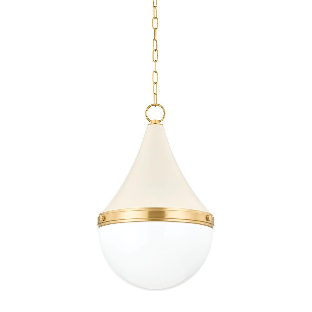 Mitzi by Hudson Valley H787701L-AGB/SCR 1 Light Pendant in Aged Brass