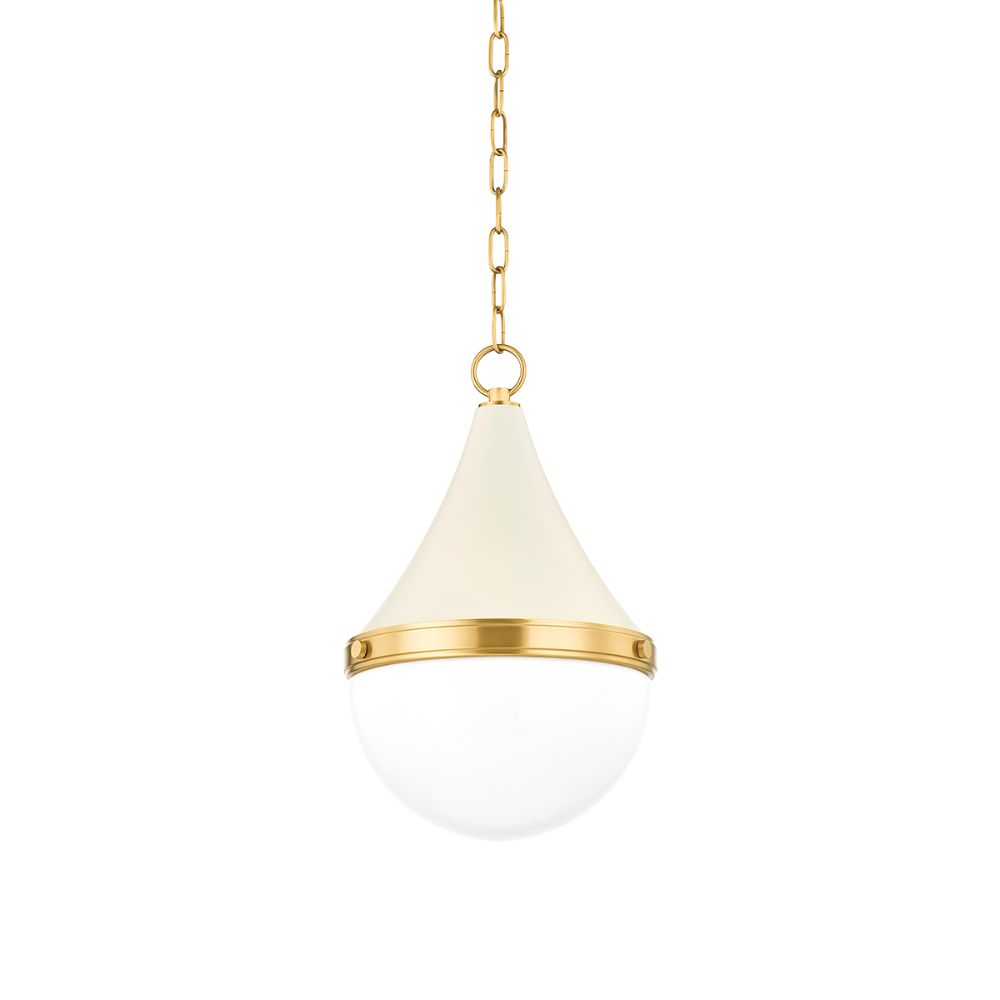 Mitzi by Hudson Valley H787701S-AGB/SCR 1 Light Pendant in Aged Brass