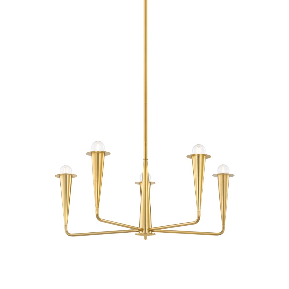 Mitzi by Hudson Valley H791805-AGB Danna Chandelier in Aged Brass
