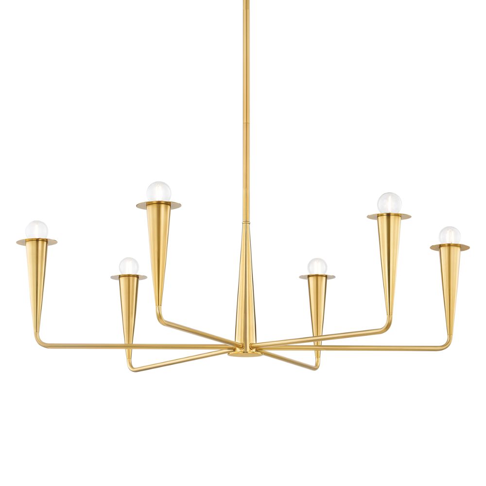 Mitzi by Hudson Valley H791806-AGB Danna Chandelier in Aged Brass