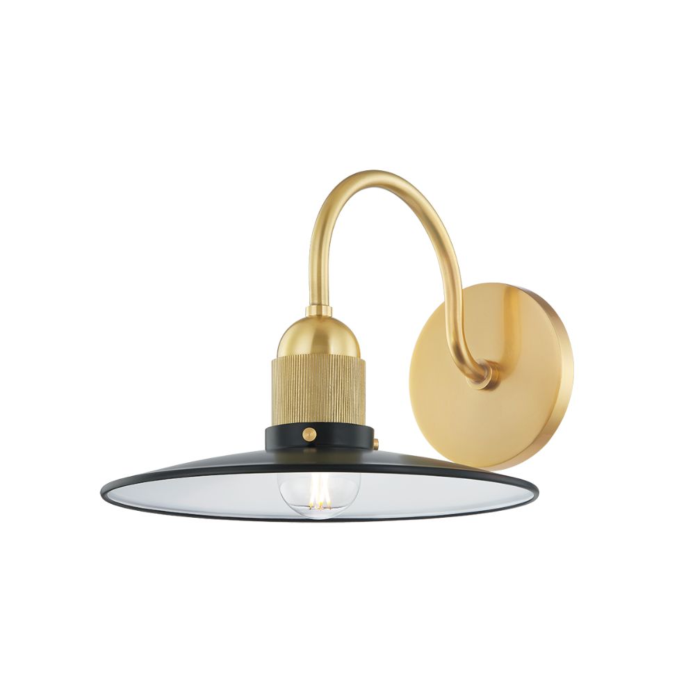 Mitzi by Hudson Valley H793101-AGB/SBK 1 Light Wall Sconce in Aged Brass