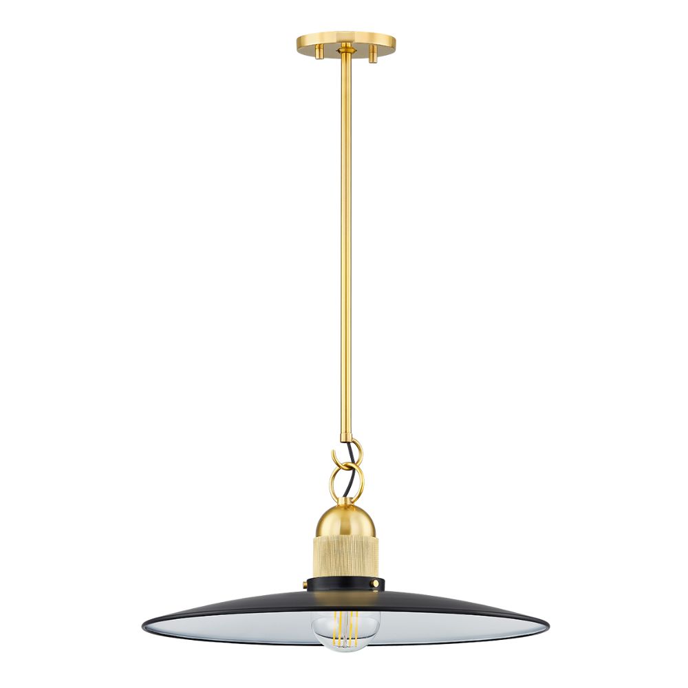 Mitzi by Hudson Valley H793701-AGB/SBK 1 Light Pendant in Aged Brass
