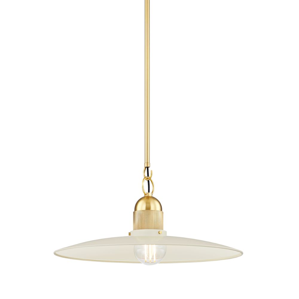 Mitzi by Hudson Valley H793701-AGB/SCR 1 Light Pendant in Aged Brass