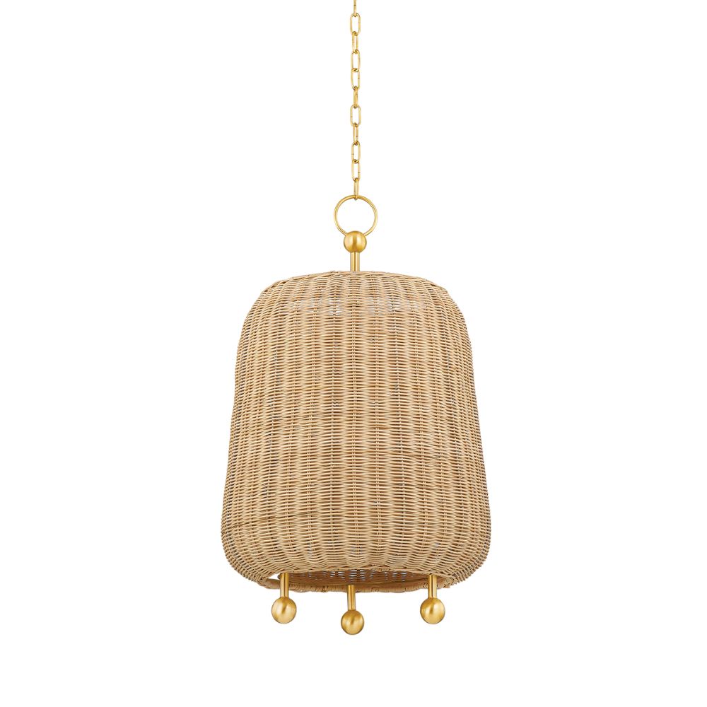 Mitzi by Hudson Valley H802701L-AGB 1 Light Pendant in Aged Brass