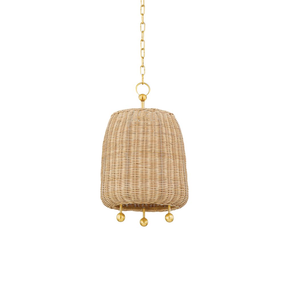 Mitzi by Hudson Valley H802701S-AGB 1 Light Pendant in Aged Brass
