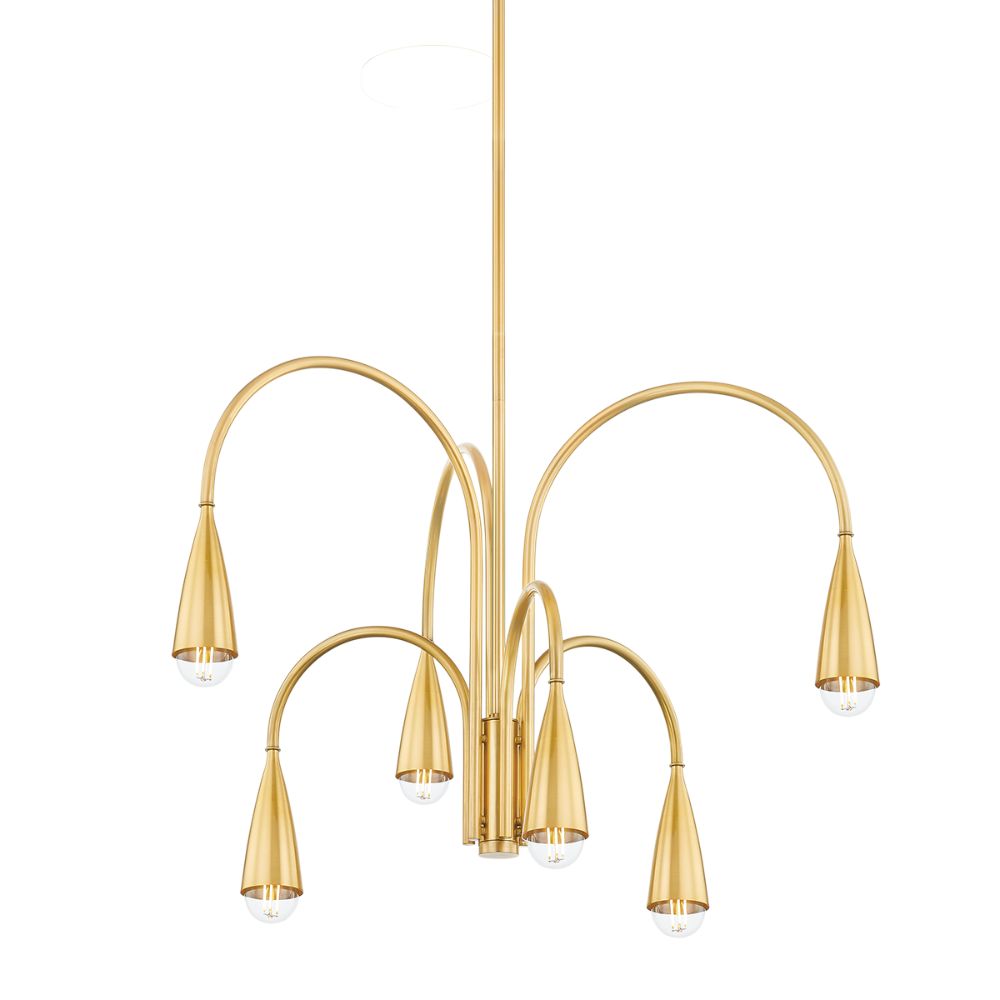 Mitzi by Hudson Valley H811806-AGB 6 Light Chandelier in Aged Brass