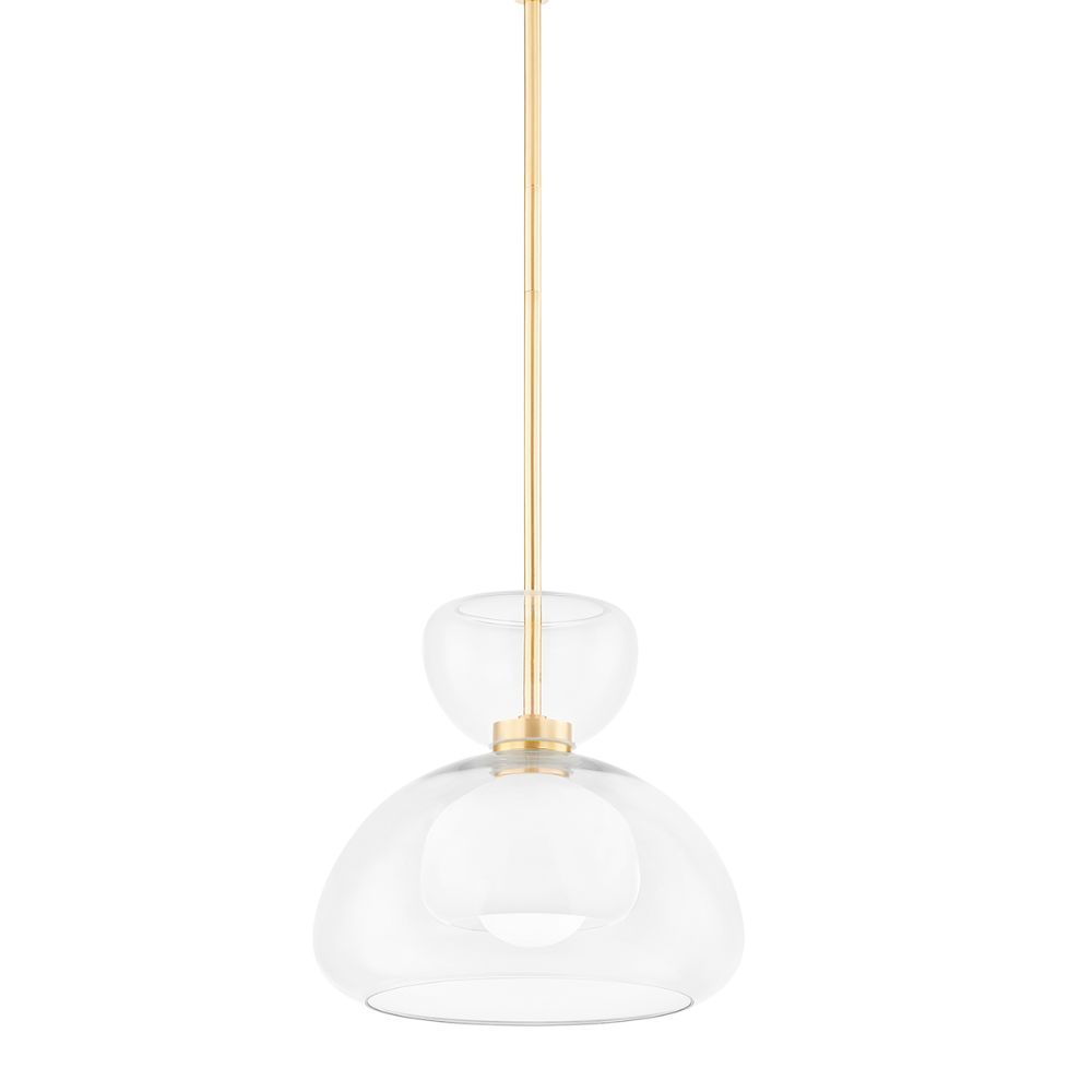 Mitzi by Hudson Valley H813701-AGB 1 Light Pendant in Aged Brass