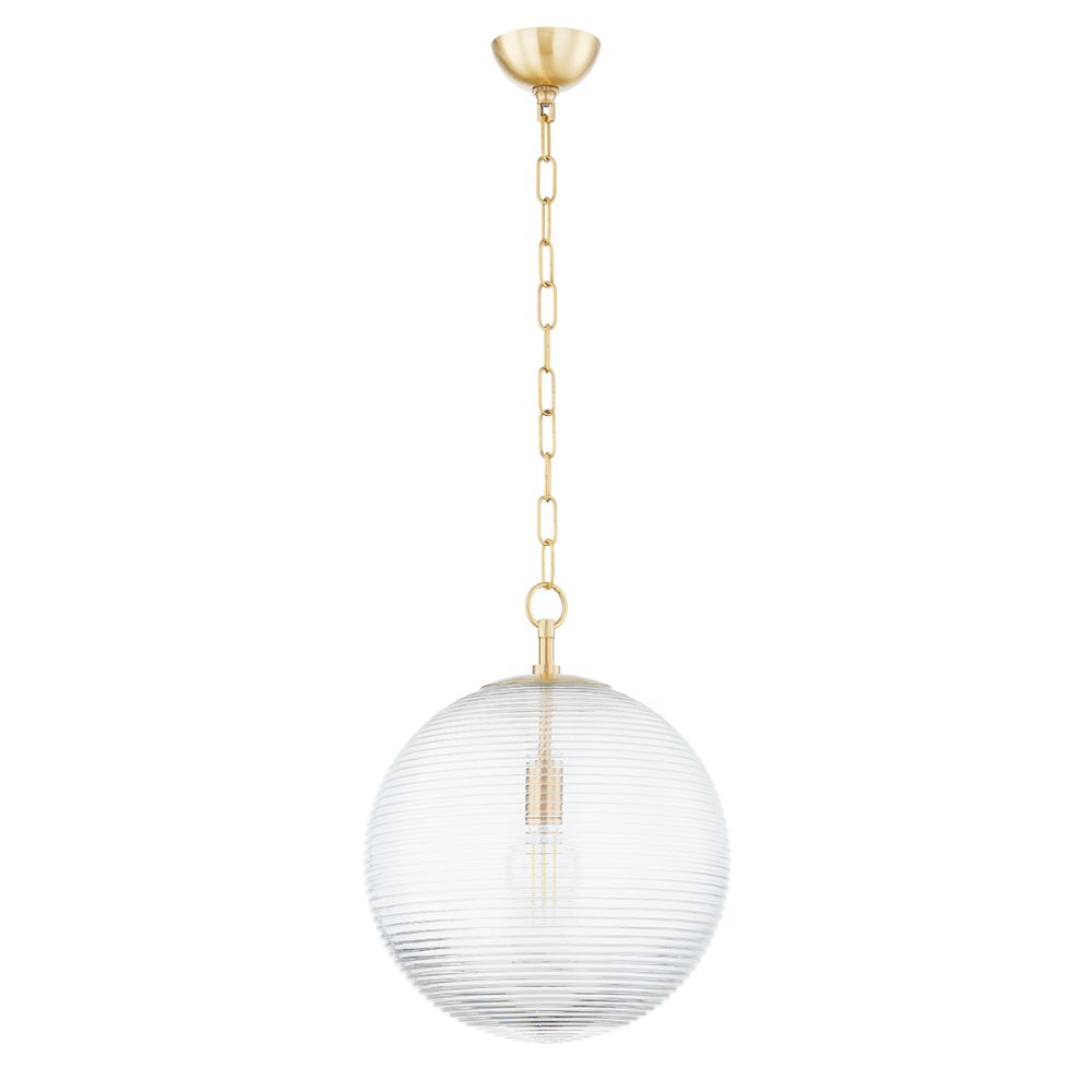 Mitzi by Hudson Valley H815701L-AGB 1 Light Pendant in Aged Brass