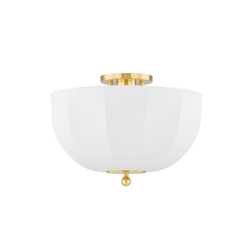 Mitzi by Hudson Valley H816601-AGB 1 Light Flush Mount in Aged Brass
