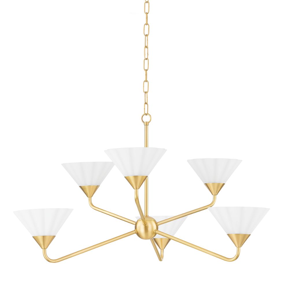Mitzi by Hudson Valley H817806-AGB 6 Light Chandelier in Aged Brass