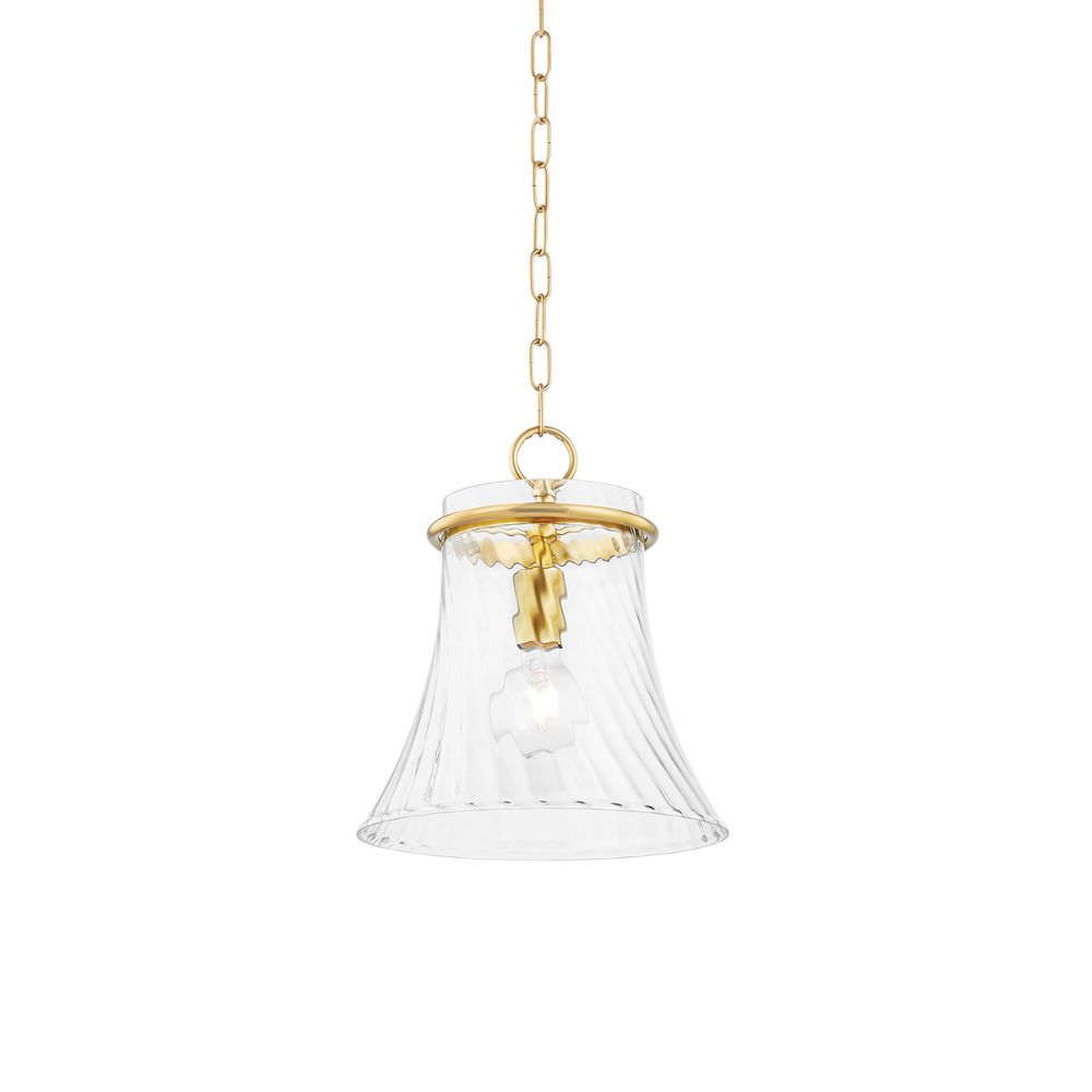 Mitzi by Hudson Valley H824701S-AGB 1 Light Pendant in Aged Brass