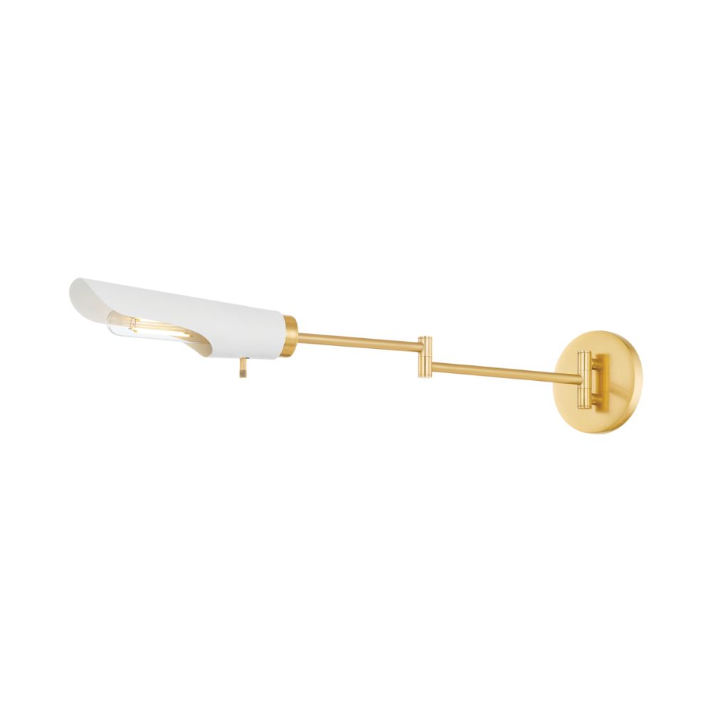 Mitzi by Hudson Valley H828101-AGB/SWH Harperrose Wall Sconce in Aged Brass/soft White