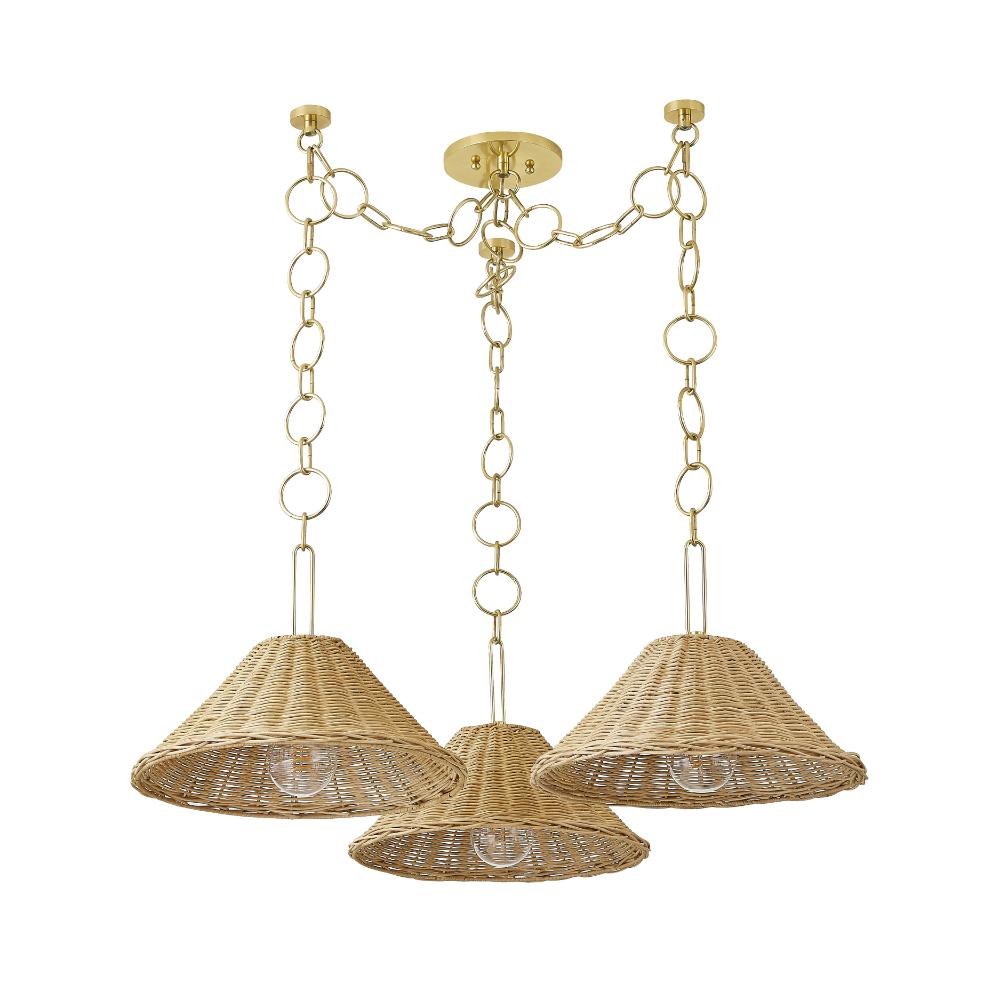 Mitzi by Hudson Valley H831803-AGB Dalia Chandelier in Aged Brass