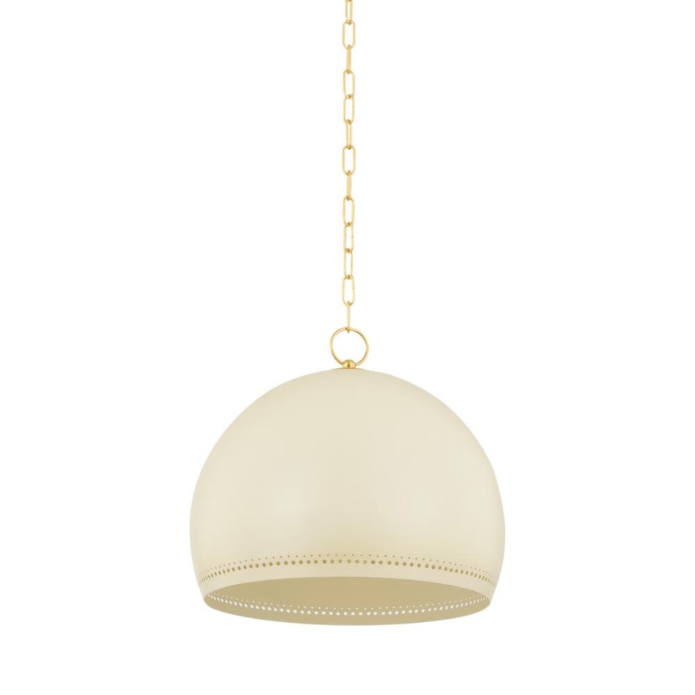 Mitzi by Hudson Valley H834701L-AGB/SCR Etna Pendant in Aged Brass/soft Cream